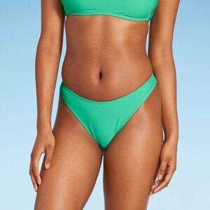 Wild Fable Green Low Rise & High Leg Cheeky Bikini Swim Bottom